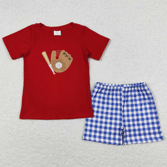 Baseball Embroidery Baby Boys Clothes Summer Shorts Sets BSSO0353