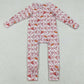 Baby Girls Rompers Pink Bows Thanksgiving Cake Fall Zipper Footie Rompers LR2594 9.13