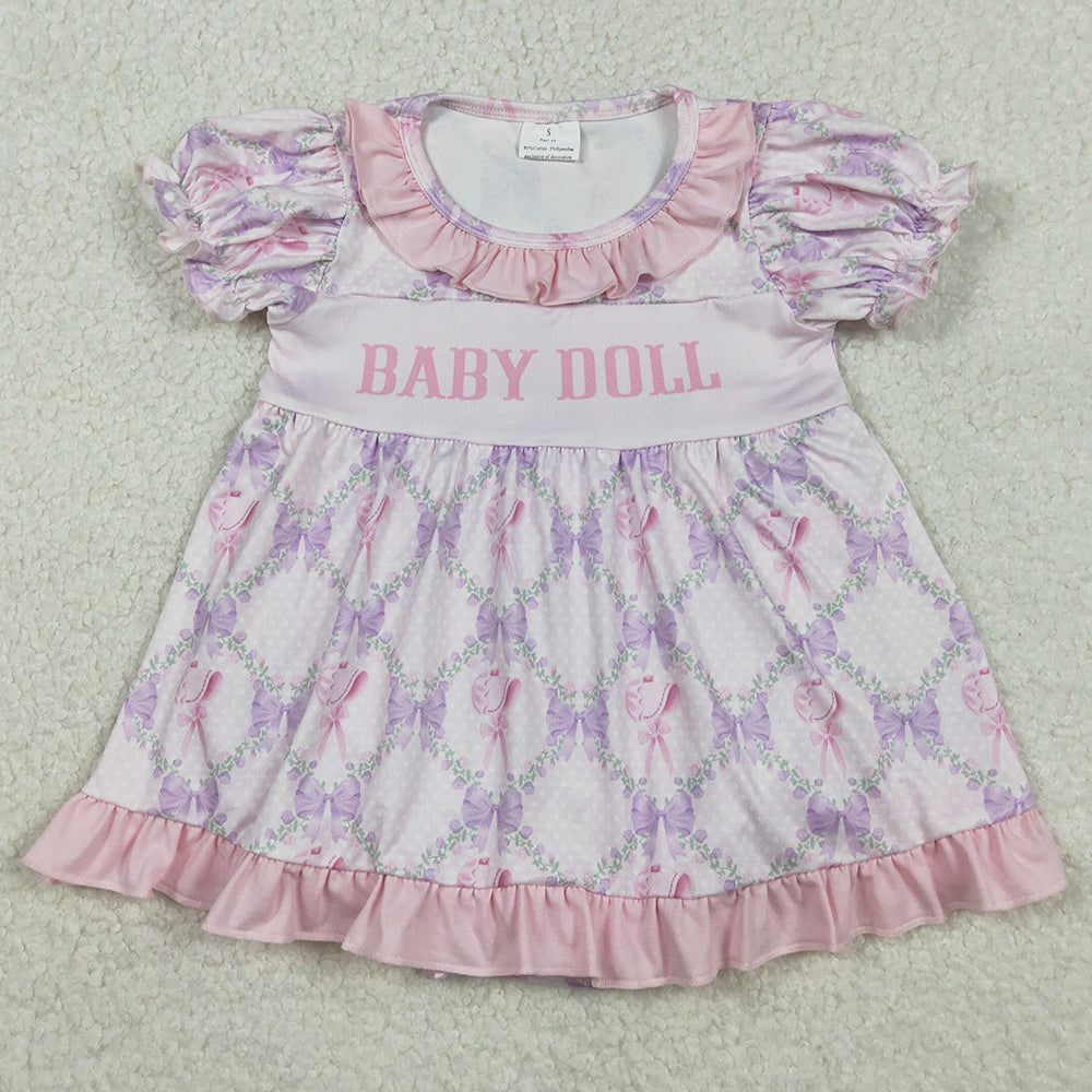 Baby Girls Rompers Baby Doll Bows Flowers Checked Tunic Ruffle Bummier Rompers SR3291 11.15