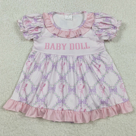Baby Girls Rompers Baby Doll Bows Flowers Checked Tunic Ruffle Bummier Rompers SR3291 11.15