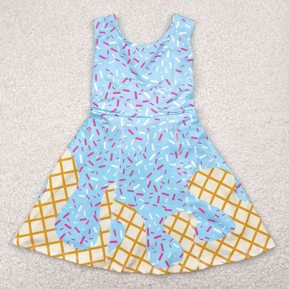 Baby Girls Dress Blue Ice-cream Drip Yoga Skort Knee Length Dresses GSD2380 5.1