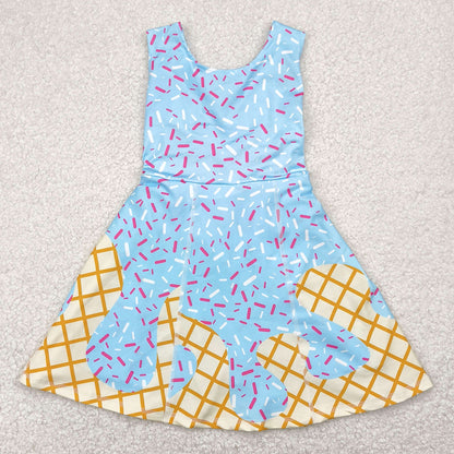 Baby Girls Dress Blue Ice-cream Drip Yoga Skort Knee Length Dresses GSD2380 5.1