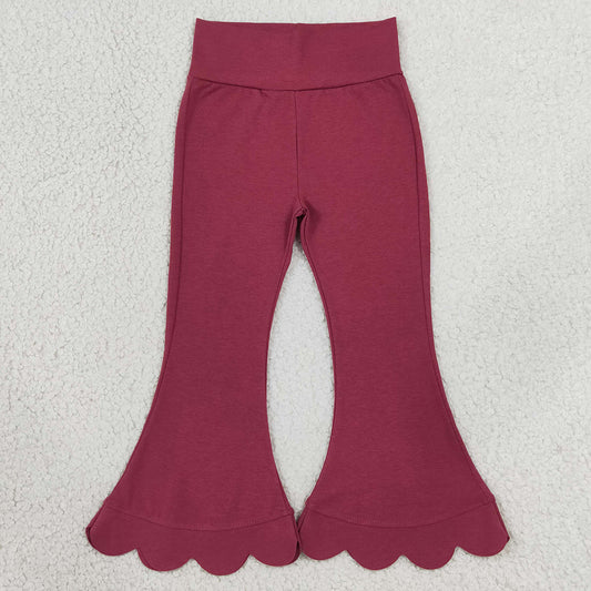 Baby Girls Pants Maroon Scallop Flare Pants Bottom P1079