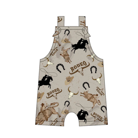 Preorder moq 5 Baby Boys Straps Rodeo Cow Rompers 5.12