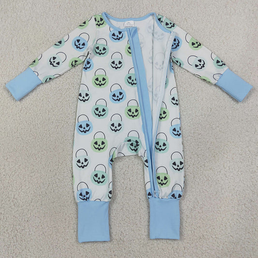Baby Boys Rompers Ghost Pumpkins Halloween Zip Convertible Rompers LR2534