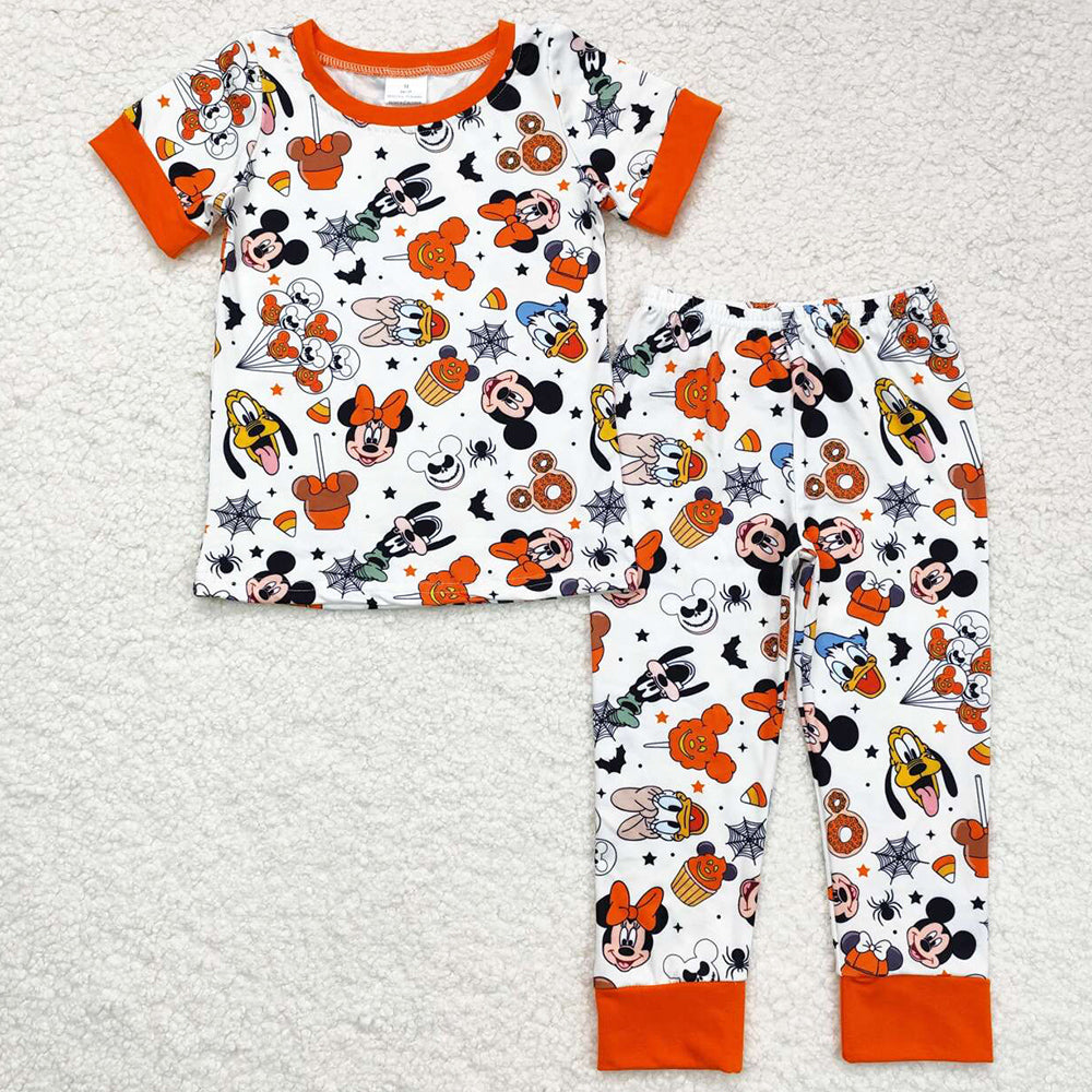 Baby Girls Pajamas Halloween Short Sleeve Tee Shirt Pants Pajamas Sets GSPO1552 BSPO0390