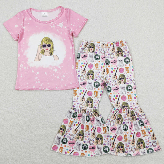 Hot Sale Baby Girls Clothes Bell Bottom Outfits GSPO1441