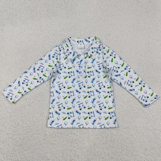 Baby Boys Clothes Long Sleeve Golf Trucks Button Polo Shirts Top BT1405 11.22