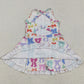 Baby Girls Dress Strap Colorful Bows Yoga Ruffle Knee Length Dresses GSD2291 5.1