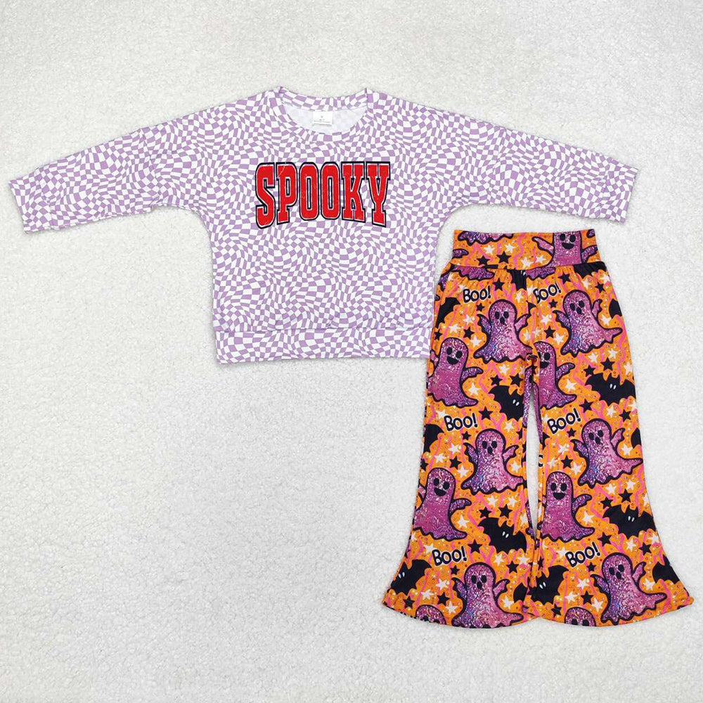 Baby Girls Clothes Halloween Spooky Long Sleeve Top Bell Pants Sets GLP1691