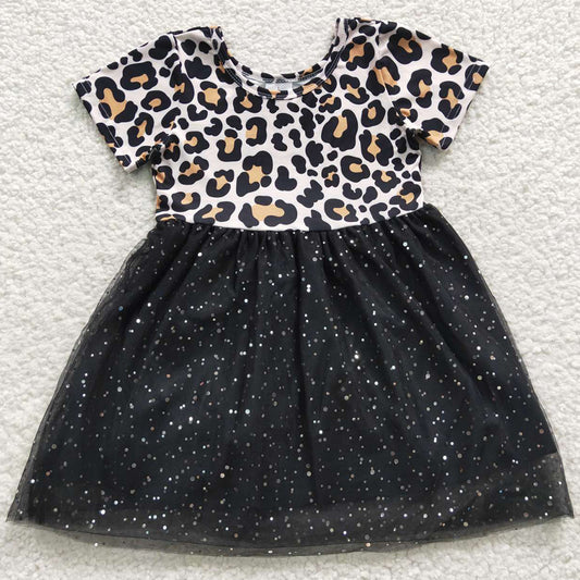 Summer Baby Girls Dress Leopard Tutu Knee Length Dresses GSD0329