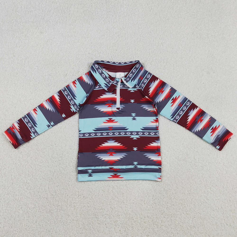 Baby Boys T-shirts Aztec Zipper Western Pullovers Top BT1467 11.21