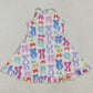 Baby Girls Dress Strap Colorful Bows Yoga Ruffle Knee Length Dresses GSD2291 5.1