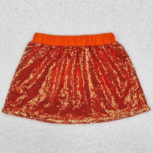 Baby Girls Skirt Sequin Orange Color Skirts Bottoms GLK0038