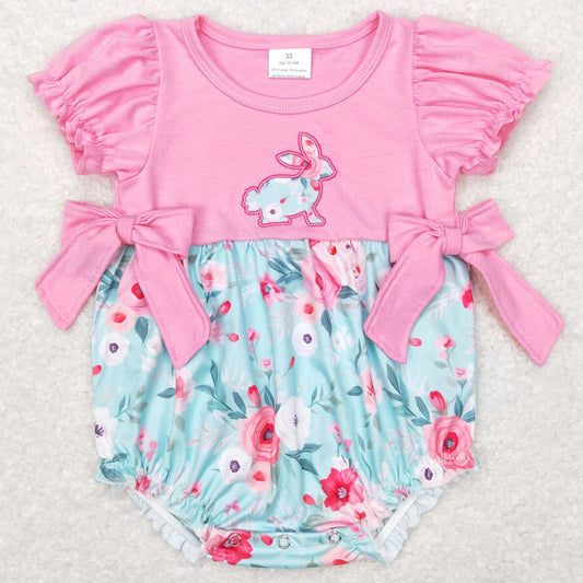 Baby Infant Girls Rompers Floral Rabbit Easter Rompers SR0573