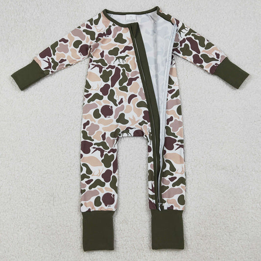 Baby Boys Rompers Deer Ducks Dogs Camo Western Zipper Footie Rompers LR2590 9.13