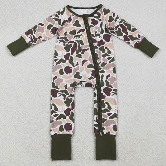 Baby Boys Rompers Deer Ducks Dogs Camo Western Zipper Footie Rompers LR2590 9.13