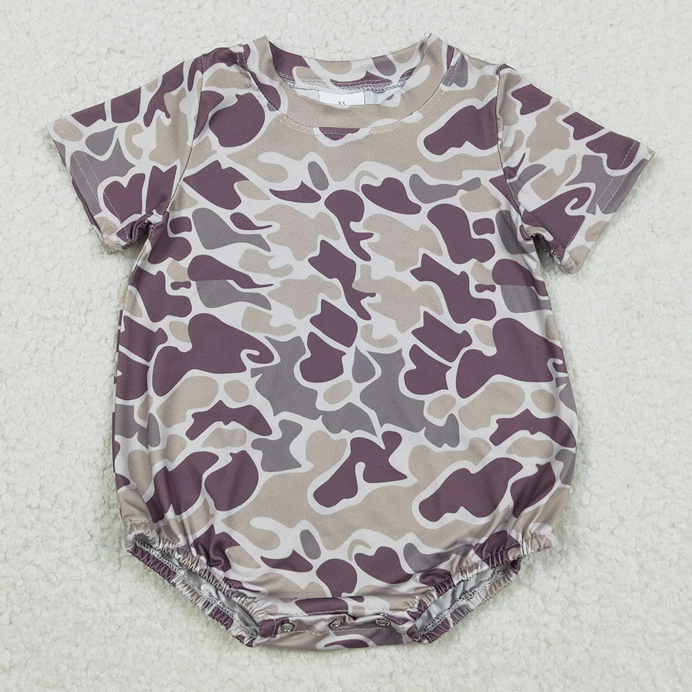 Baby Boys Rompers Dark Grey Camo Short Sleeve Southern Rompers SR3448 11.22