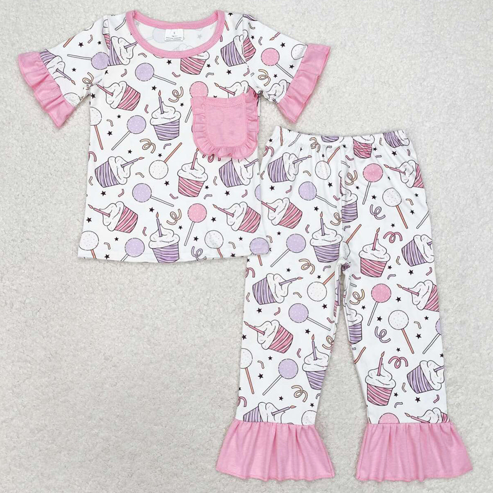 Baby Girls Pajamas Birthday Sibling Brother Tops Pants Pajamas Sets GSPO1575