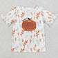 Baby Girls Clothes Top Fall Pumpkin Embroidery Short Sleeve Tee Shirts Tops GT0824