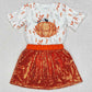 Baby Girls Clothes Pumpkin Shirt Sequin Skirts Sets GSD1437