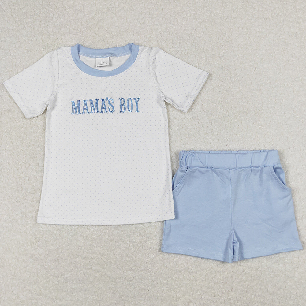 Baby Boys Clothes Mama's Boy Short Sleeve Tee Top Shorts Sets BSSO0570