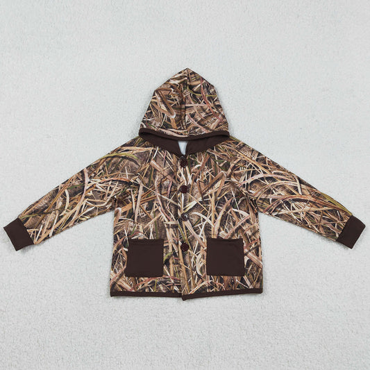 Baby Boys Clothes Southern Leaves Camo Button Pockets Hoodie Jackets Tops BT1443 12.8