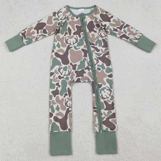 Baby Boys Rompers Brown Deer Camo Western Zipper Footie Rompers LR2582 9.13