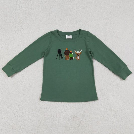 Baby Boys Clothes Tops Embroidery Deer Hunting T-shirts Top BT1438 12.10