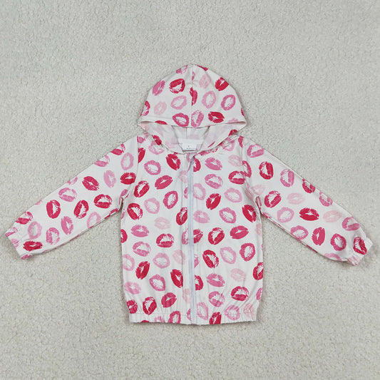 Baby Girls Clothes Pink Mouths Valentines Zipper Hoodies Jacket Top GT1420 12.10