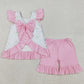 Baby Girls Clothes Flowers Stripe Back Bows Tunic Ruffle Shorts Clothes Sets GSSO2732 12.3