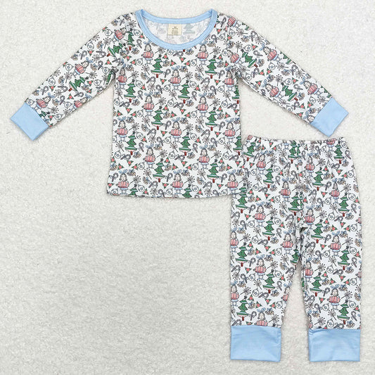 Baby Boys Pajamas Christmas Blue Bamboo Pajamas Sets BLP0699