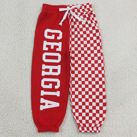 Baby Boys Pants Red Vinyl Georgia Team Pockets Jogger Pants Bottom P1063