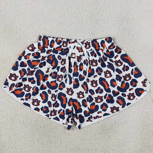 Adult Women Shorts Navy Leopard AU Team Yoga Active Butterfly Shorts Bottoms SS0809