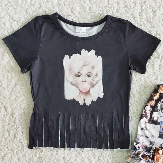 Summer Baby Girl Clothes Boutique Toddler Girl Clothes T-shirt Ruffle Shorts Sets B5-1