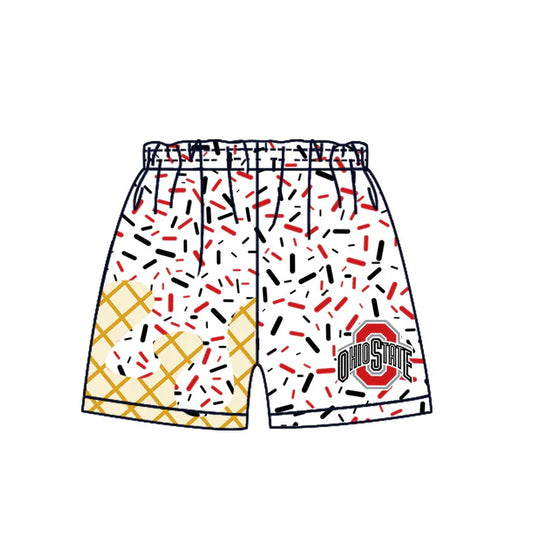 Pre order MOQ 5 pcs O red ice cream sprinkle boys team shorts 8.20