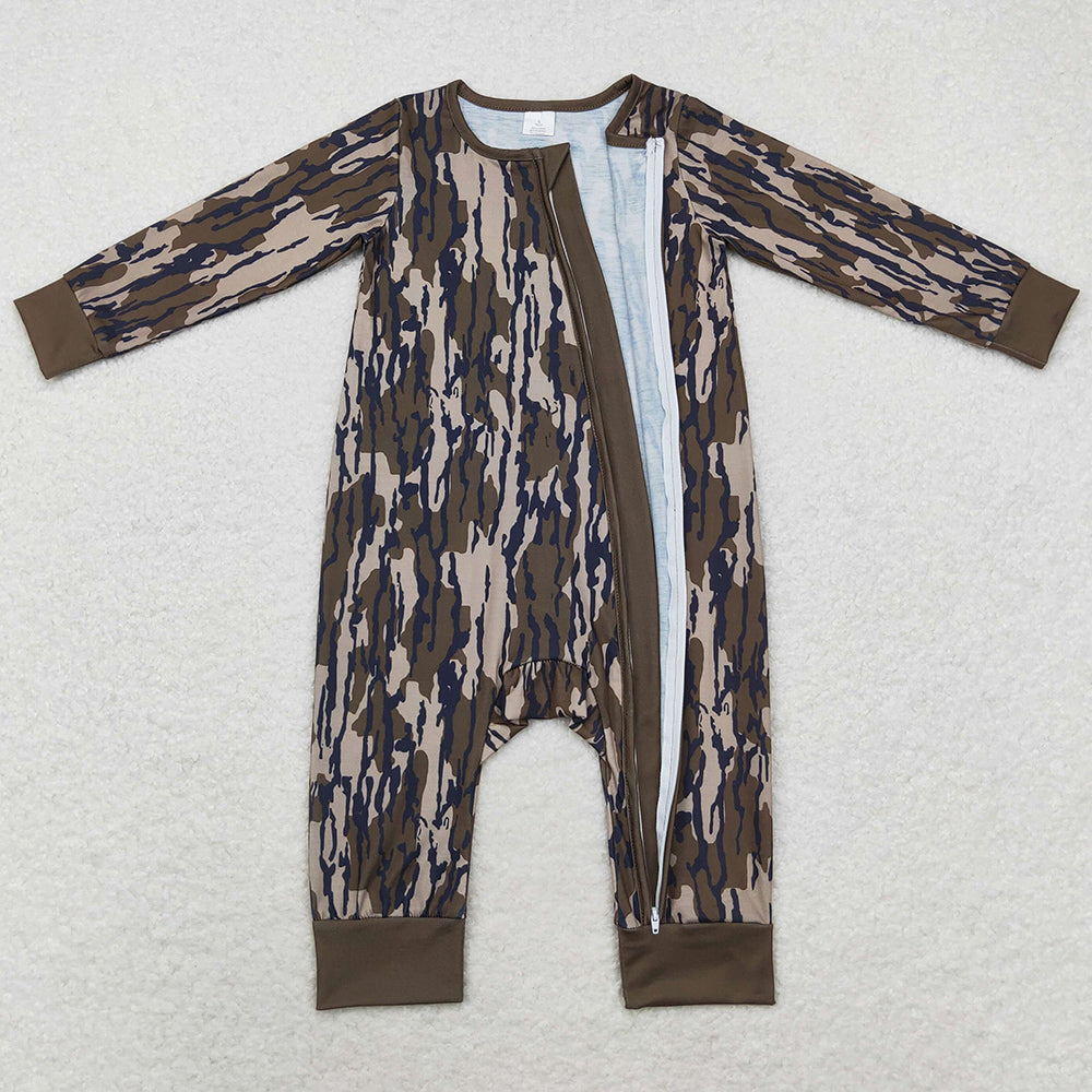 Baby Infant Boys Rompers Camo Fall Long Sleeve Zip Rompers LR1452