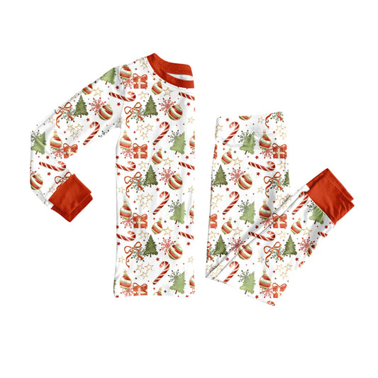Preorder(moq 5) Baby Boys Christmas Gifts Candy Cane Top Pants Lounge Wear Pajamas Sets 8.7