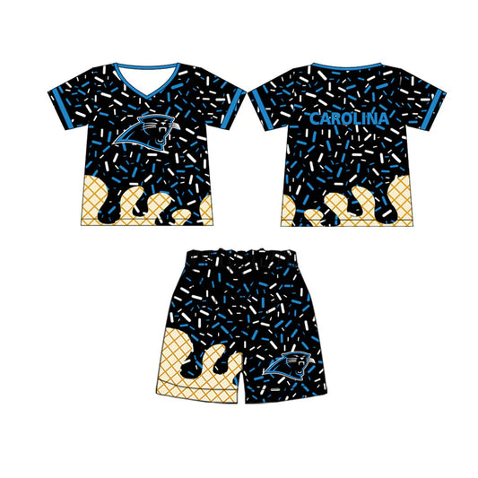 preorder(moq 5) Baby Boys Carolina Team Short Sleeve Tee Shirt Shorts Clothes Sets 5.29