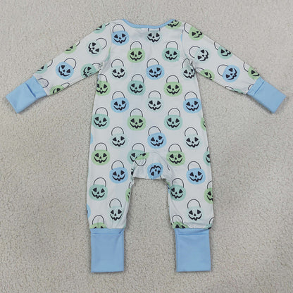 Baby Boys Rompers Ghost Pumpkins Halloween Zip Convertible Rompers LR2534