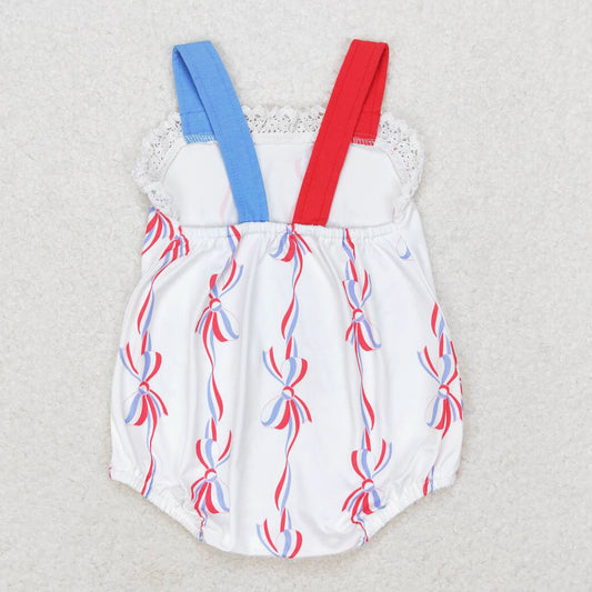 Baby Girls Rompers Bows 4th Of July Summer Straps Rompers SR1599