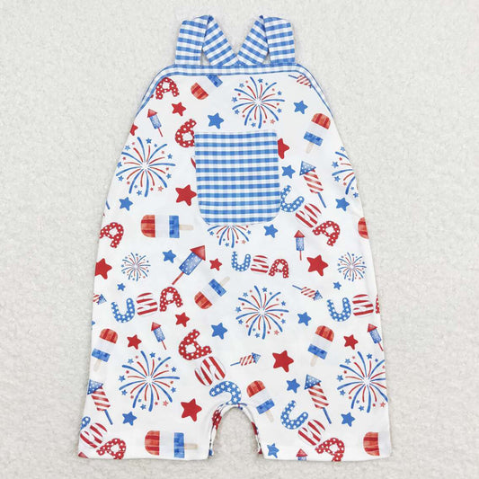 Baby Infant Boys Rompers Pocket 4th Of July USA Rompers SR1366