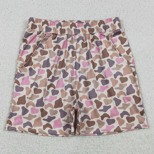 Adult Women Shorts Southern Brown Pink Camo Pockets Shorts Bottom SS0756 12.22