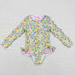 Baby Girls Swimsuits Summer Long Sleeve Flowers Bows One Piece Swimsuits S0191