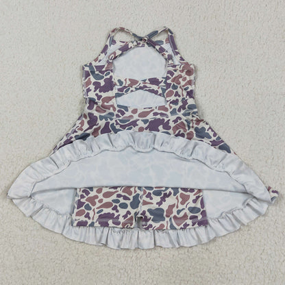 Baby Girls Dress Strap Camo Yoga Ruffle Knee Length Dresses GSD2310 5.8