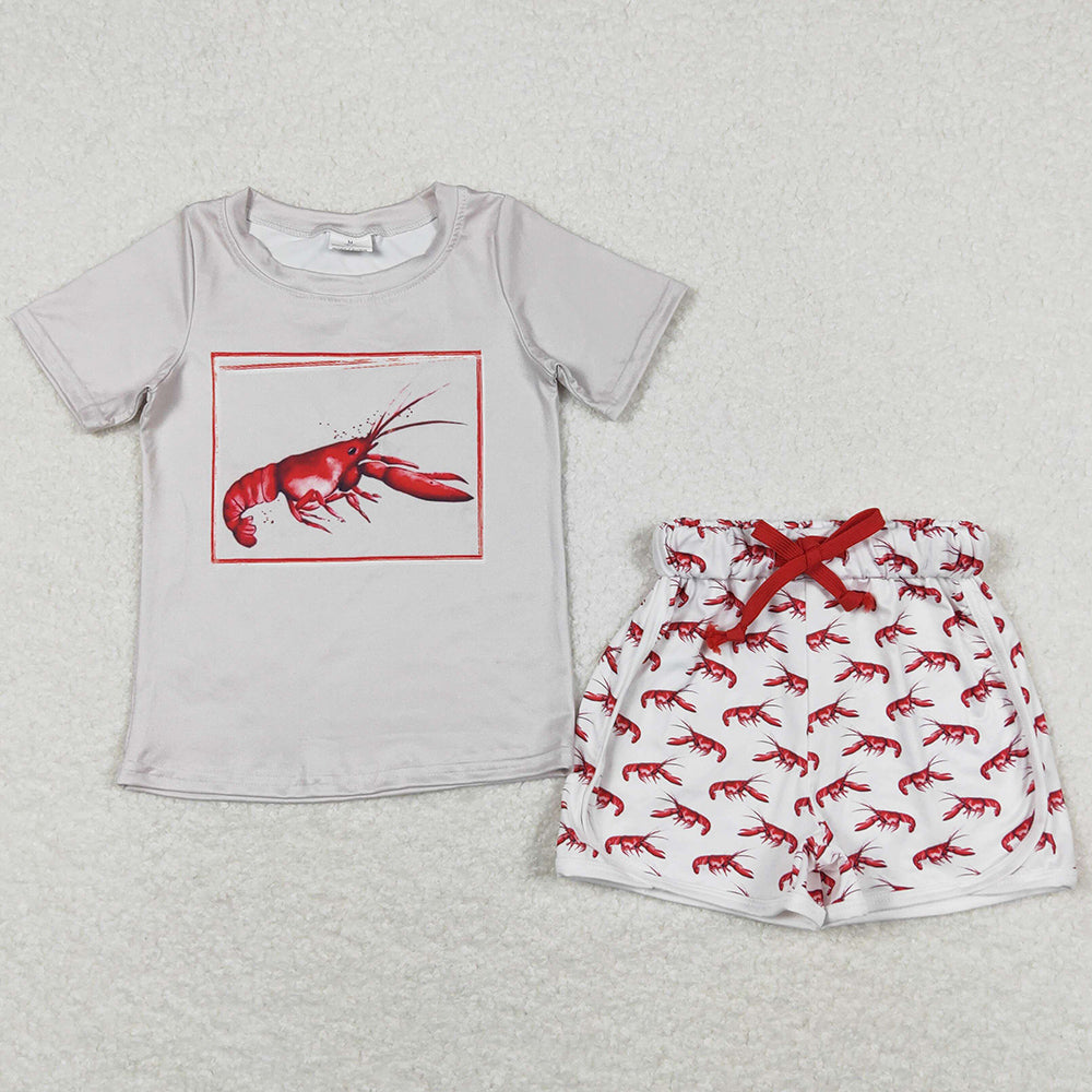 Cute Baby Boys Clothes Lobster Print Summer Boys Outfits BSSO0745