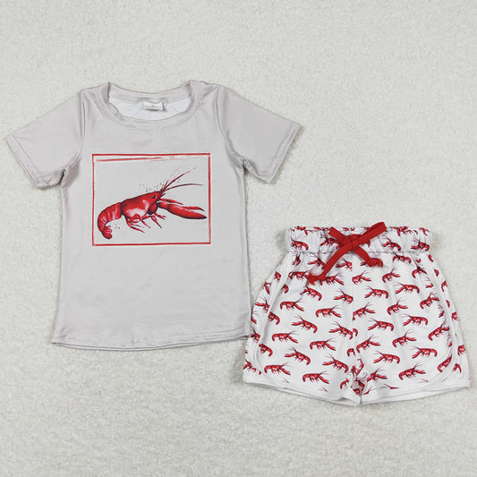 Cute Baby Boys Clothes Lobster Print Summer Boys Outfits BSSO0745