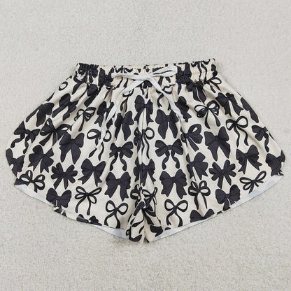 Adult Women Shorts Black Bows Yoga Active Shorts Bottom SS0765 12.31