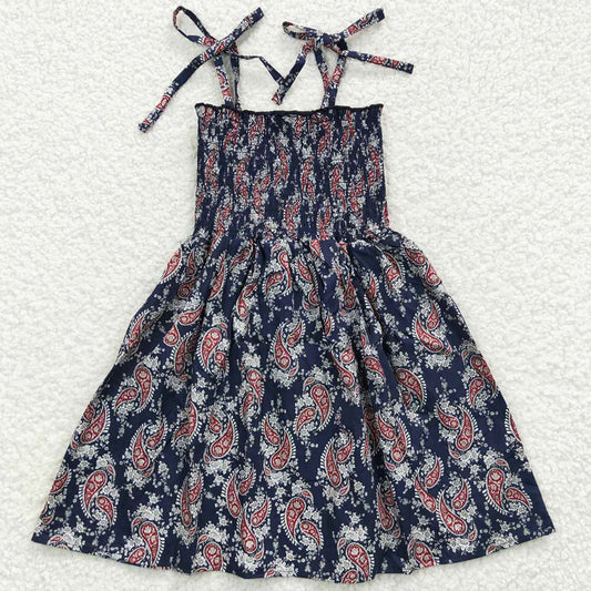 Baby Girls Dress Summer Flowers Elastic Knee Length Dresses GSD0366