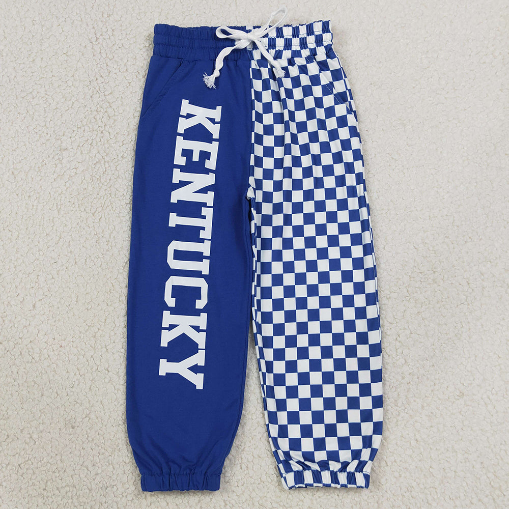 Baby Boys Pants Vinyl Kentucky Team Pockets Checked Joggers Bottom P1059